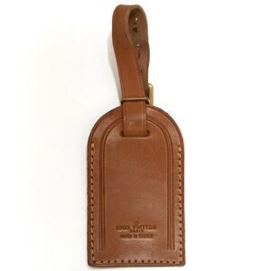 Authentic Louis Vuitton Vachetta Leather Luggage Name Tag QQ